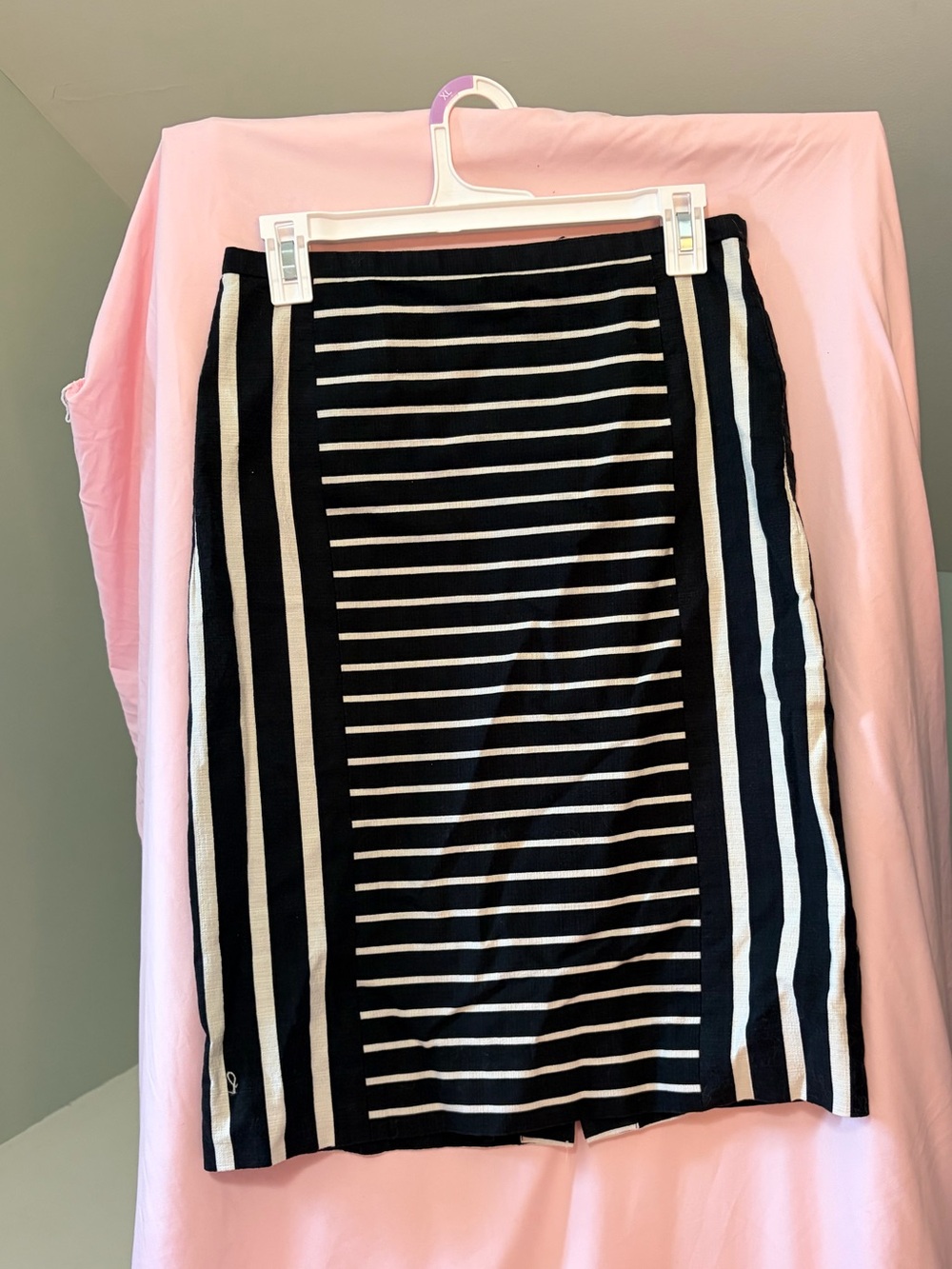 J. Crew Black and White Striped Pencil Skirt size 4